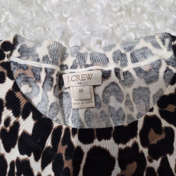 J.Crew Tippi Leopard Print Sweater XS Animal Print Pullover - Picture 7 of 7